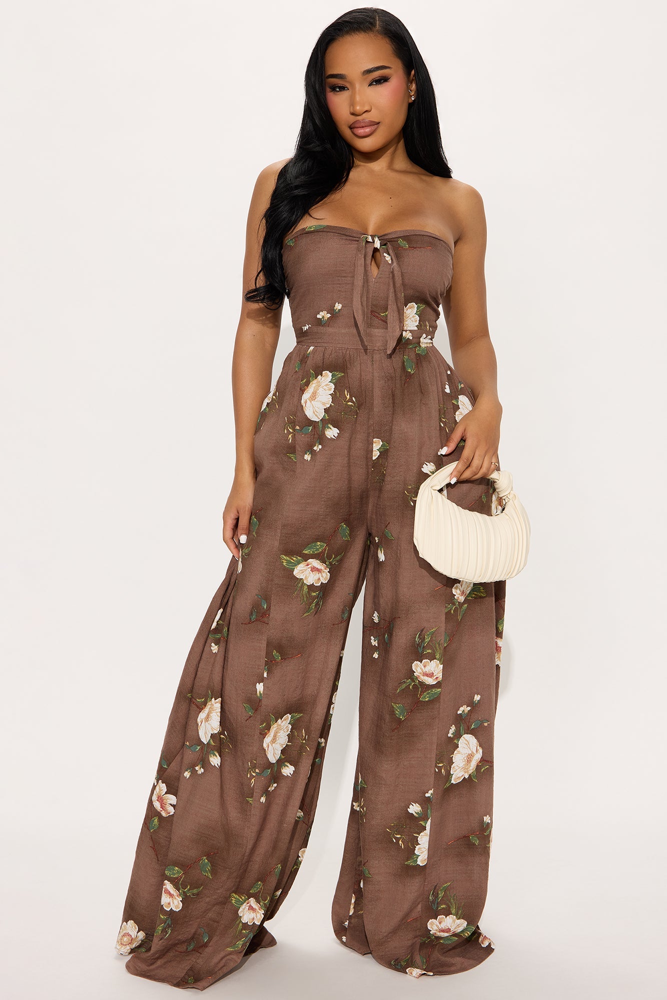 Scarlet Wide Leg Jumpsuit - Brown/combo