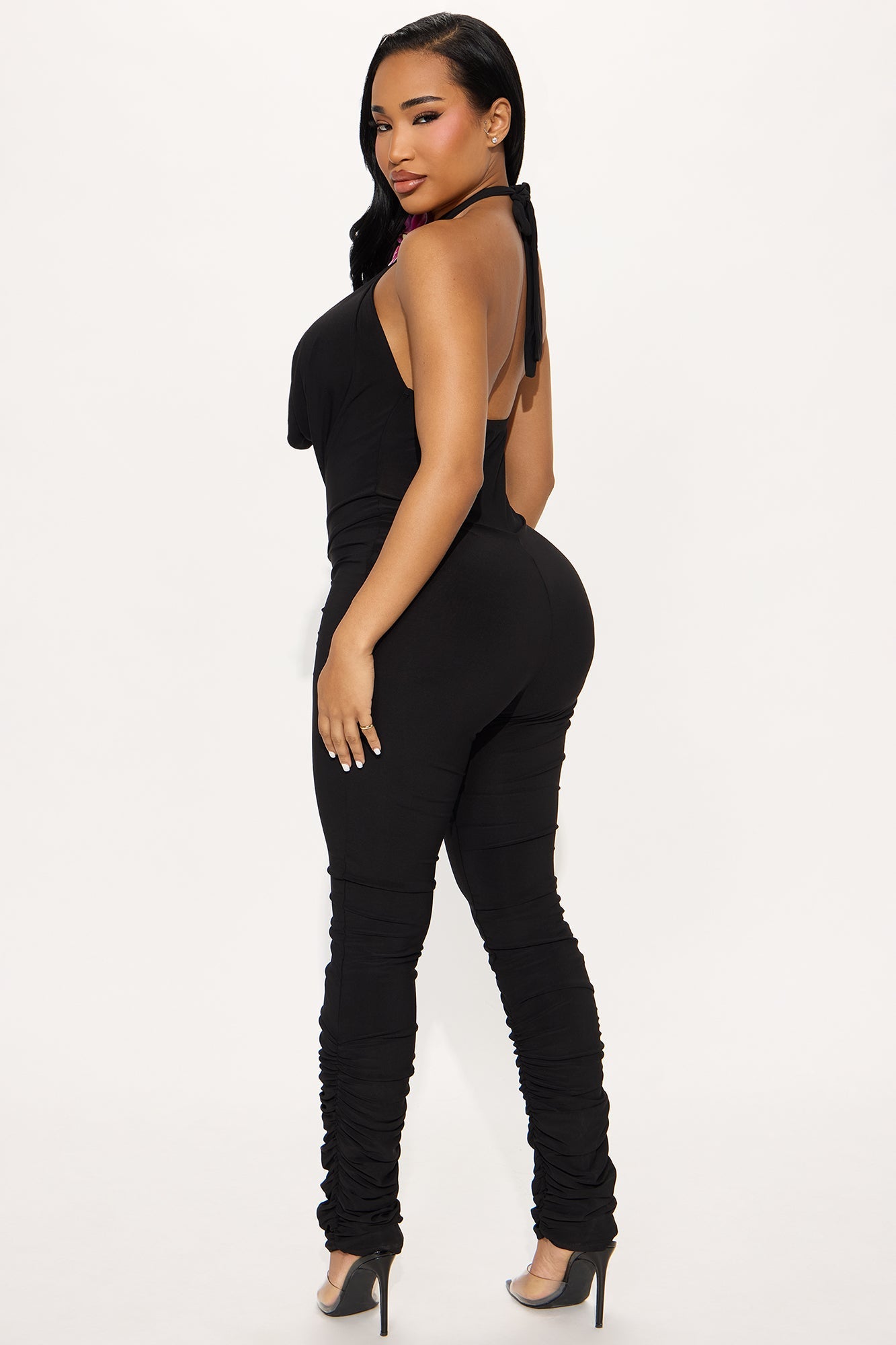 Galea Halter Stacked Jumpsuit - Black