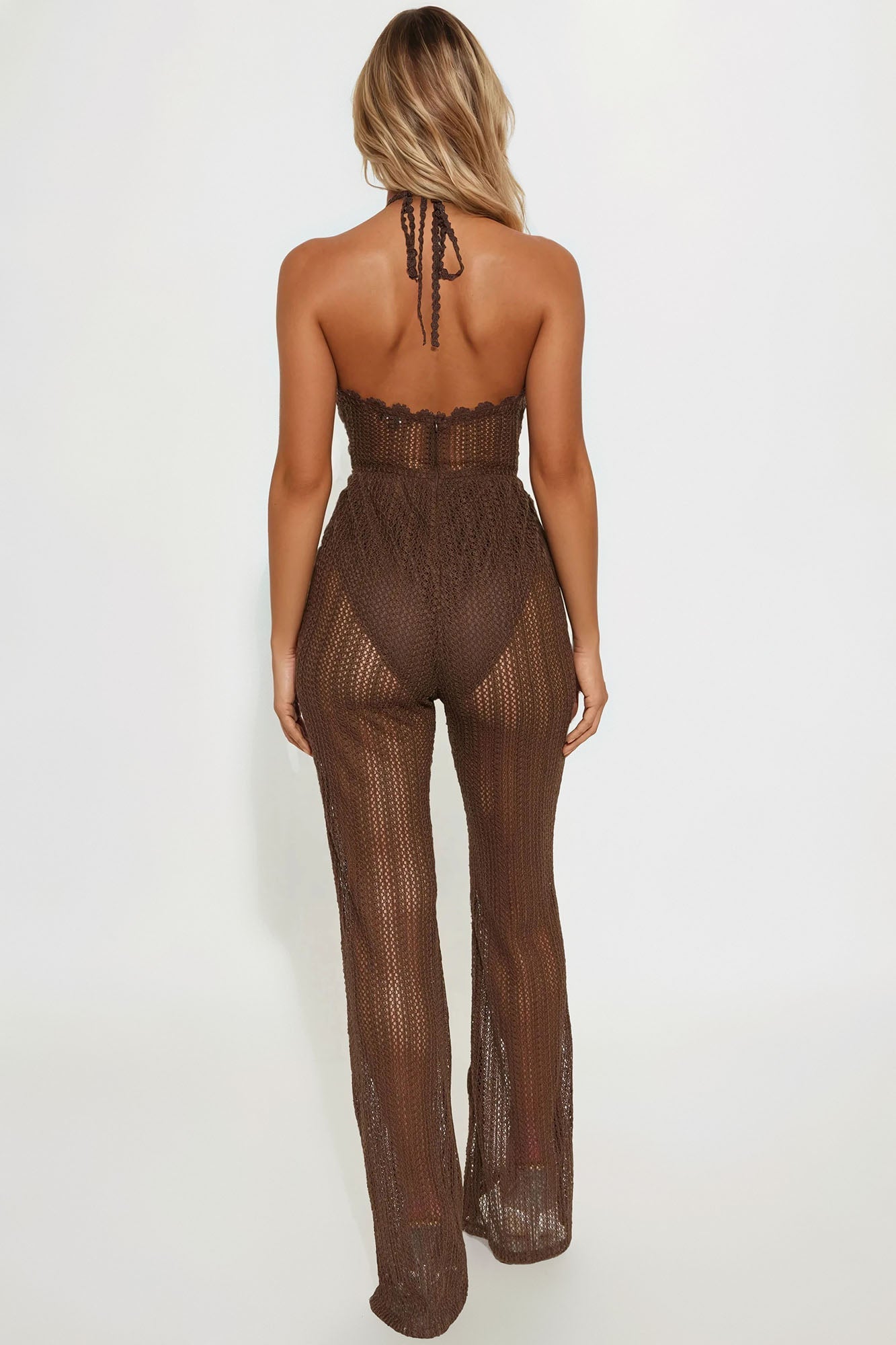 Merina Crochet Jumpsuit - Brown