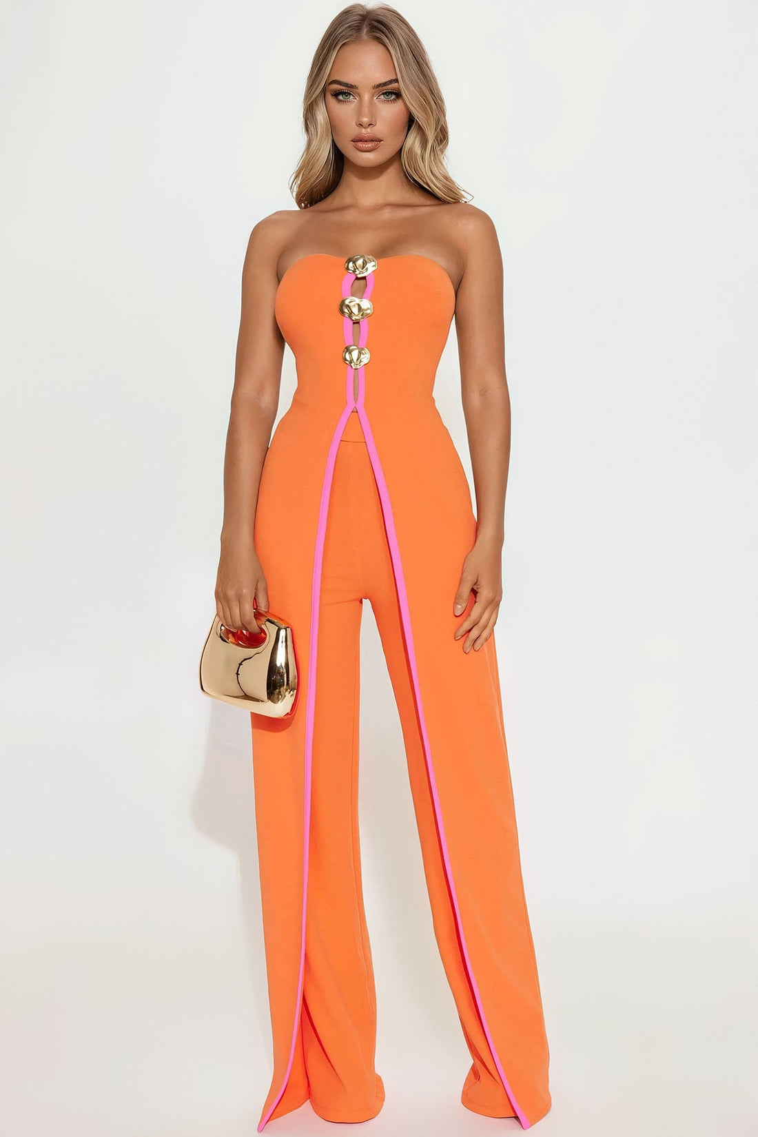 Halo Jumpsuit - Orange/combo