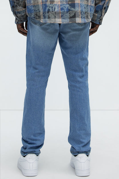 Cornell Distressed Slim Jeans - Light Wash