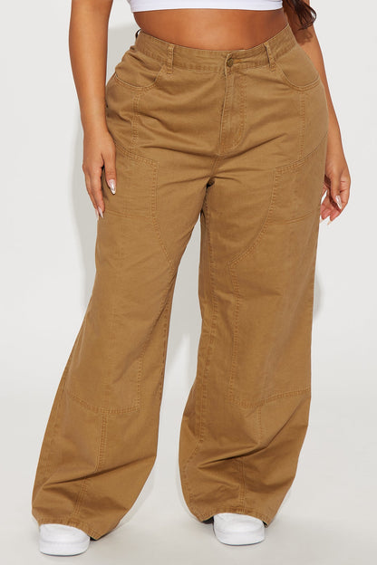 Megan Wide Leg Pant - Brown