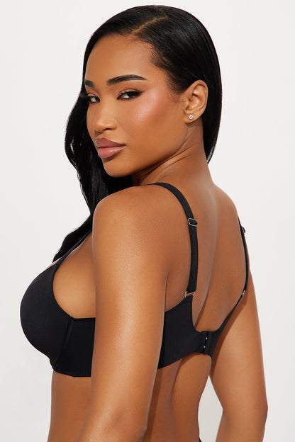 Smooth Like That Lightly Lined Scuba Demi Bra - Black