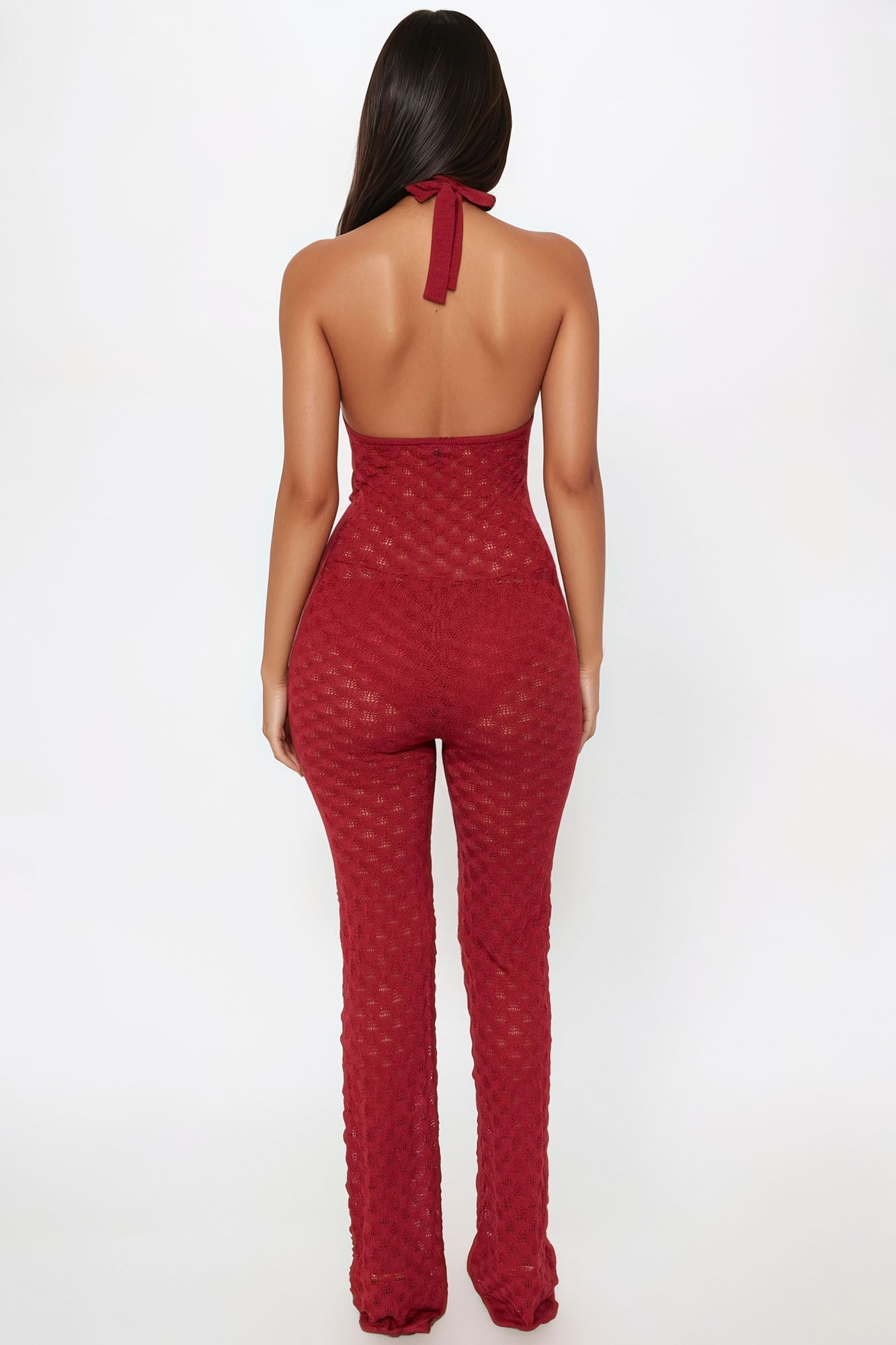 Feeling Beachy Crochet Jumpsuit - Rust