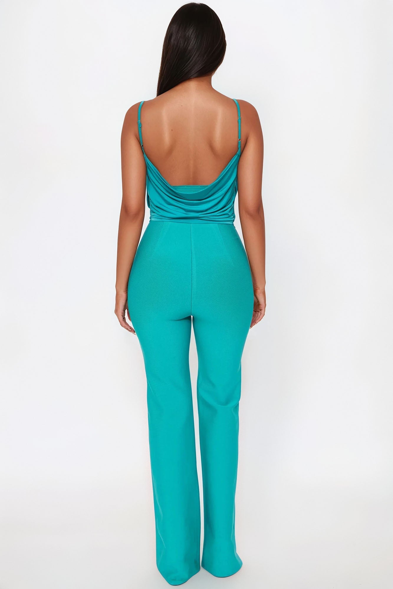 Come A Bit Closer Bandage Jumpsuit - Turquoise