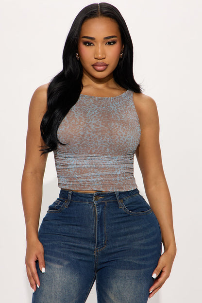 My Encounter Mesh Tank Top - Brown/combo