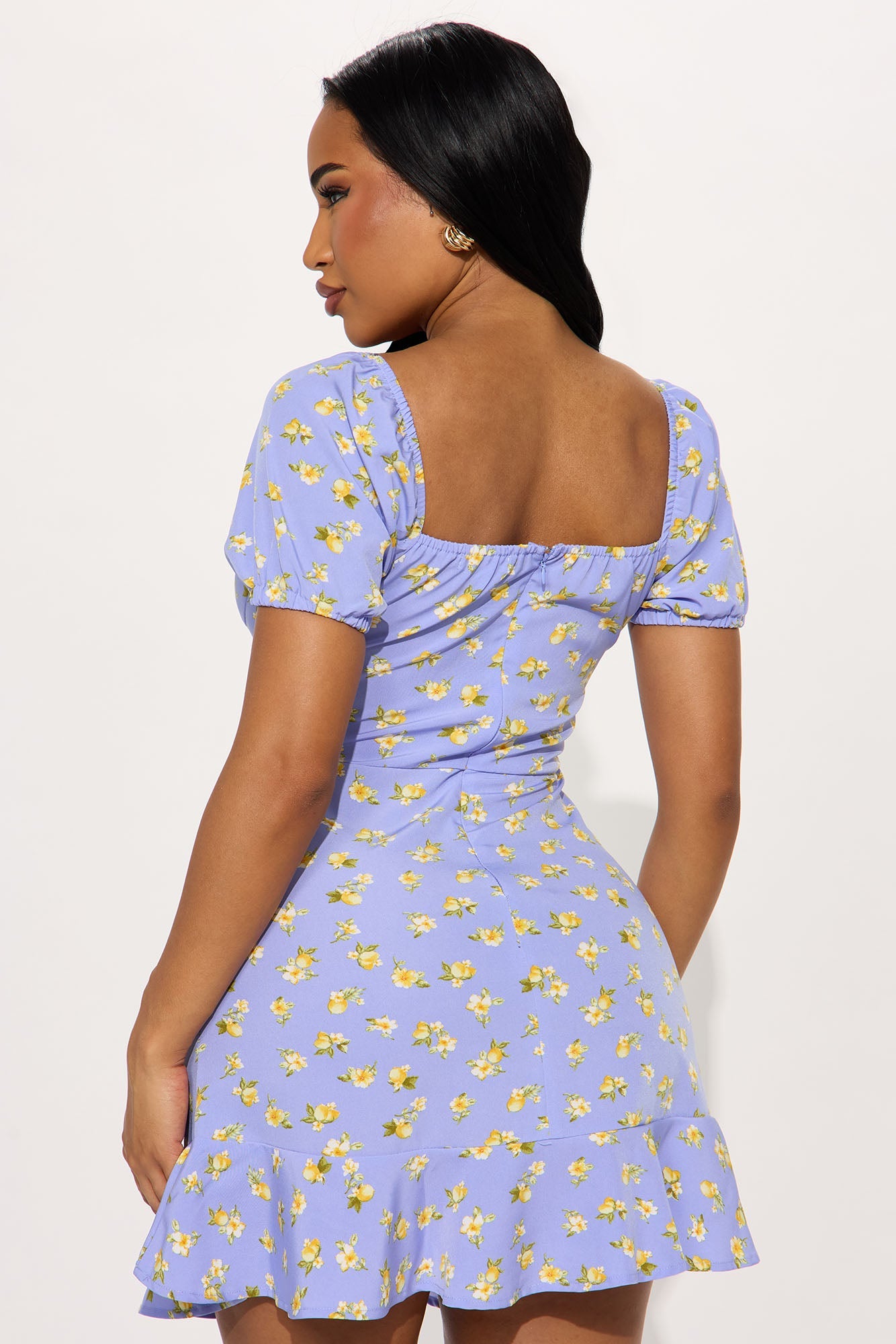 Monroe Floral Mini Dress - Blue/combo