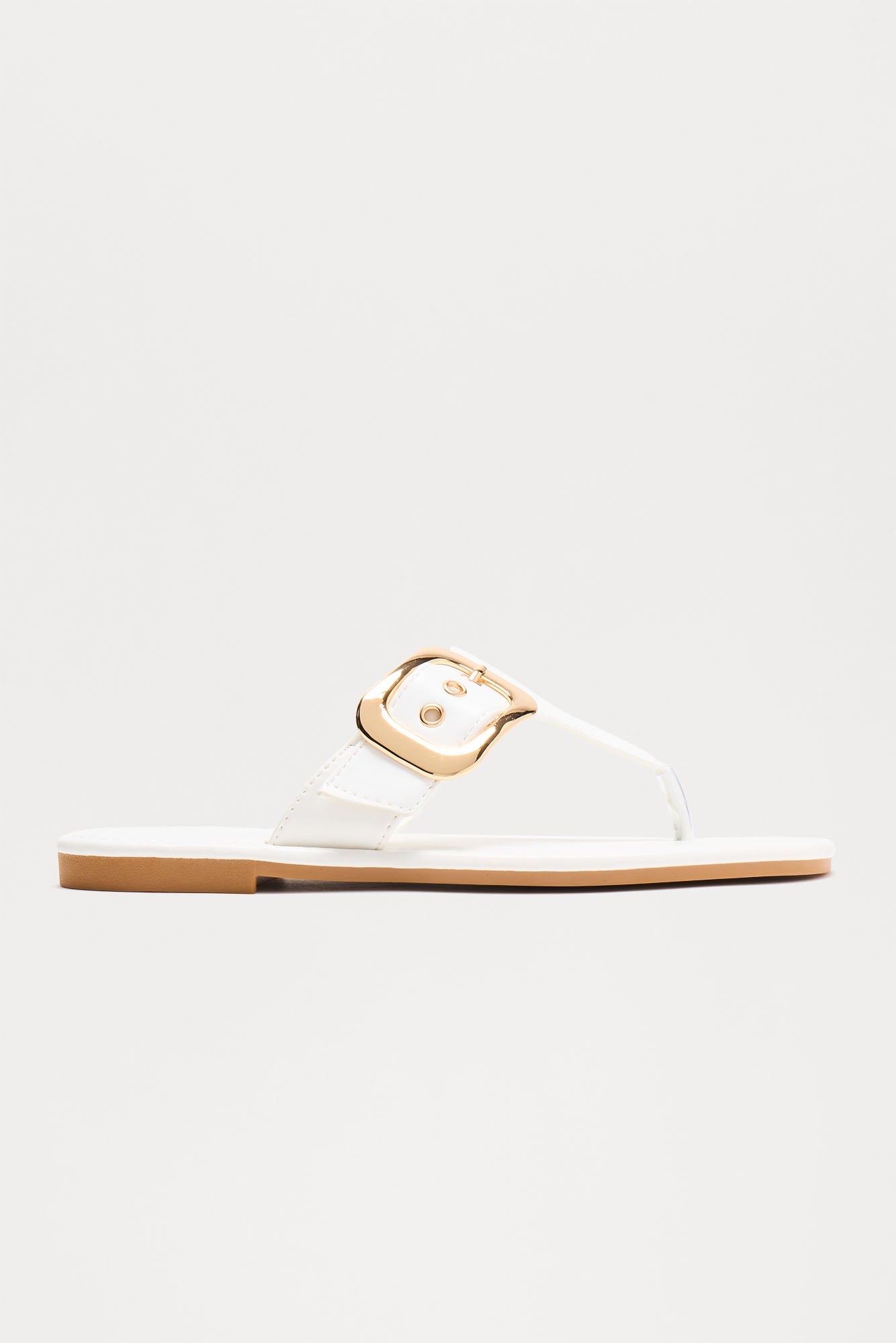 Hari Buckle Flip Flops - White