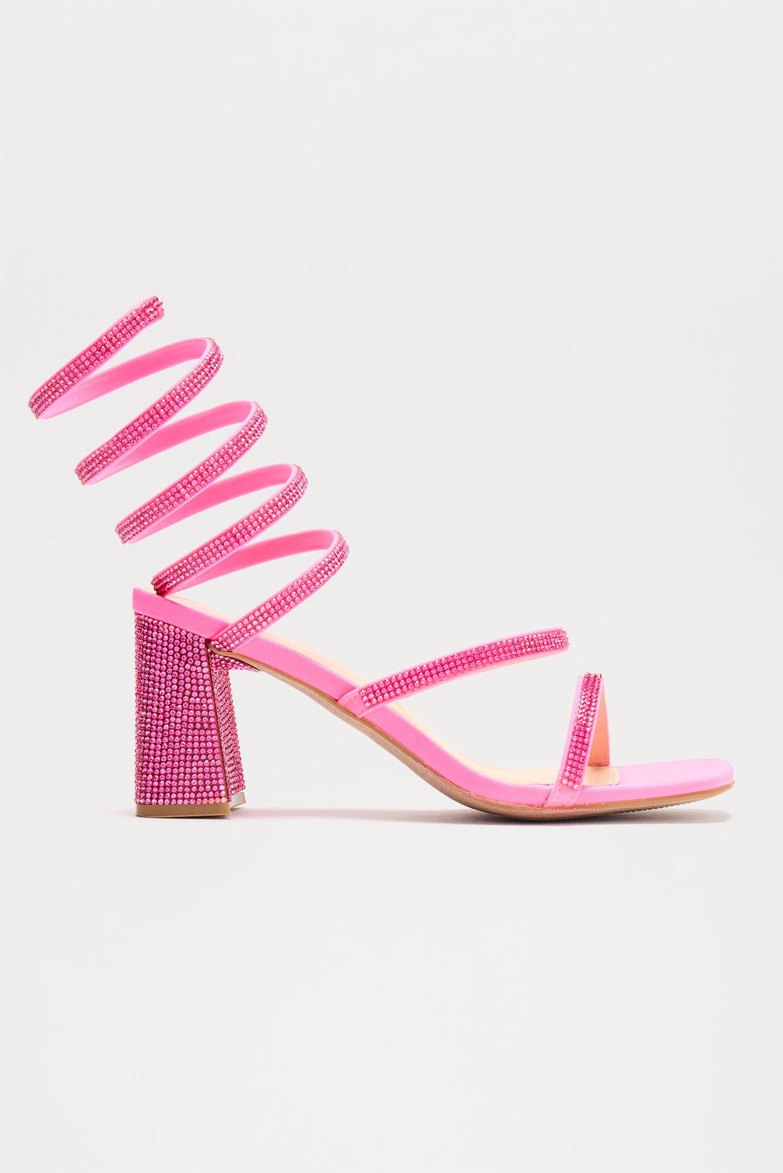 Azalea Wrap Up Heels - Neon Pink