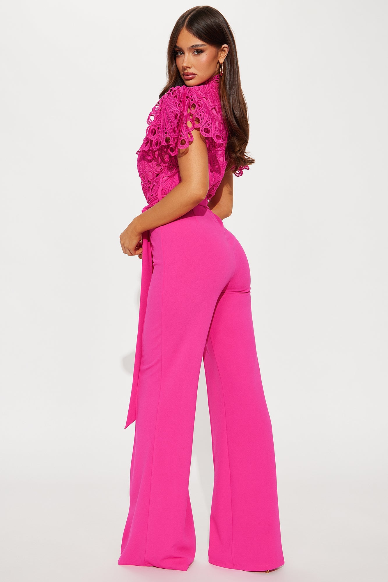 Donella Crepe Jumpsuit - Fuchsia