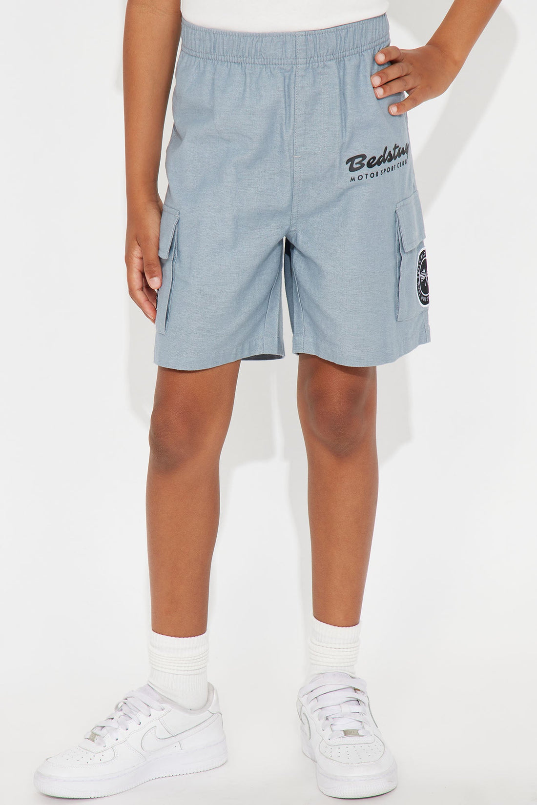 Mini Bedstuy Patch Relaxed Shorts - Light Blue