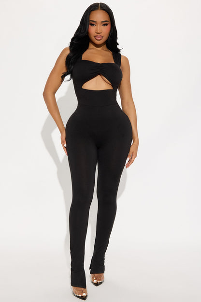 You Got Me Blushing Jumpsuit - Black
