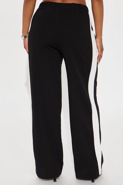 Jaylene Striped Trouser Pant - Black