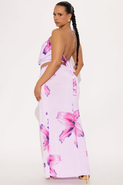 Pretty In Petals Maxi Skirt Set - Lilac