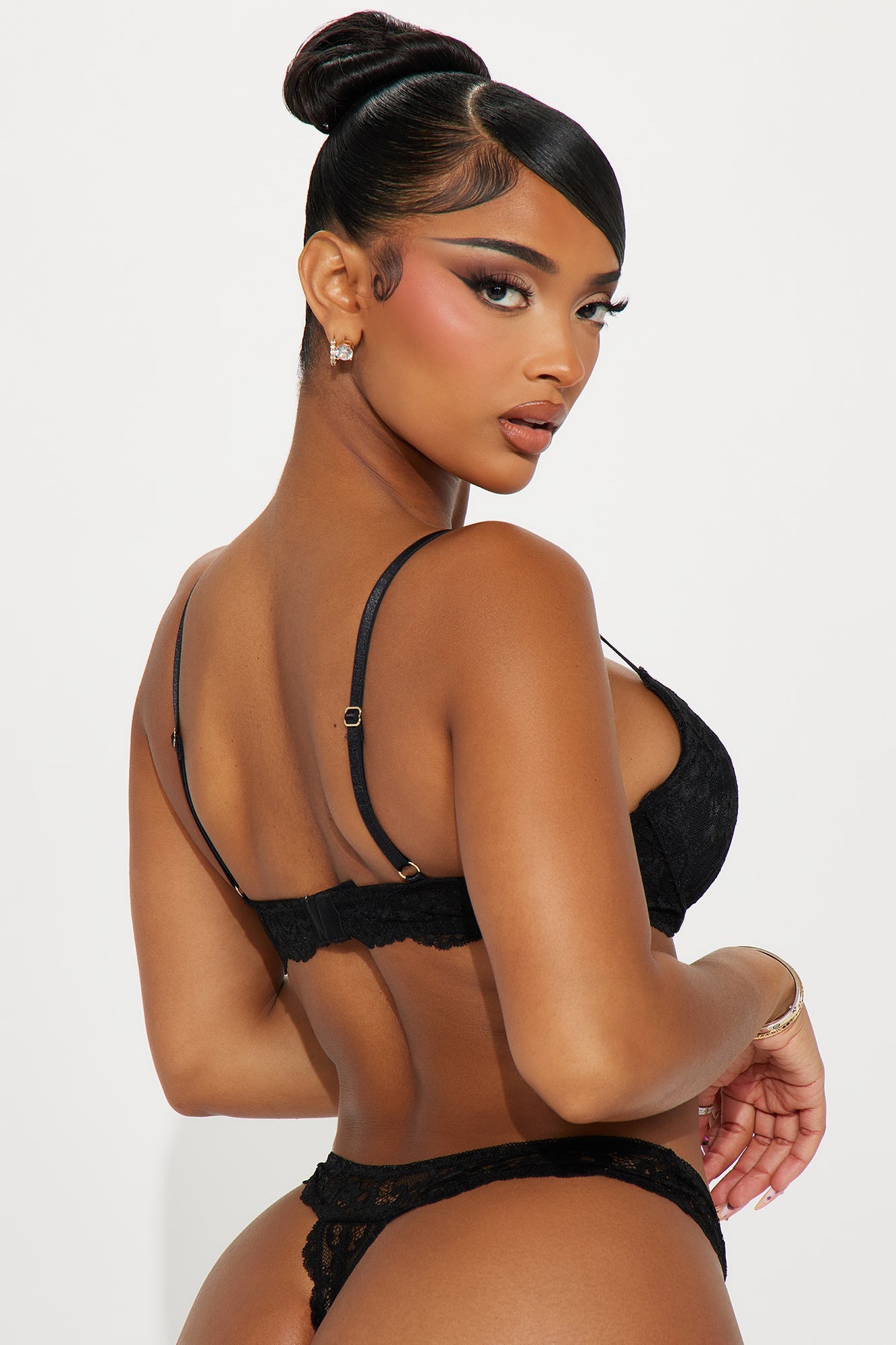 Nova Lace Push Up Bra - Black