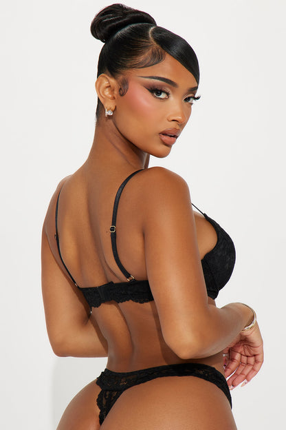 Nova Lace Push Up Bra - Black