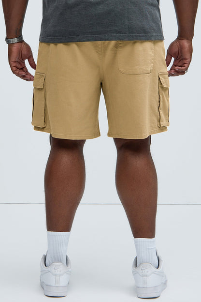Twill Volley Cargo Shorts - Khaki
