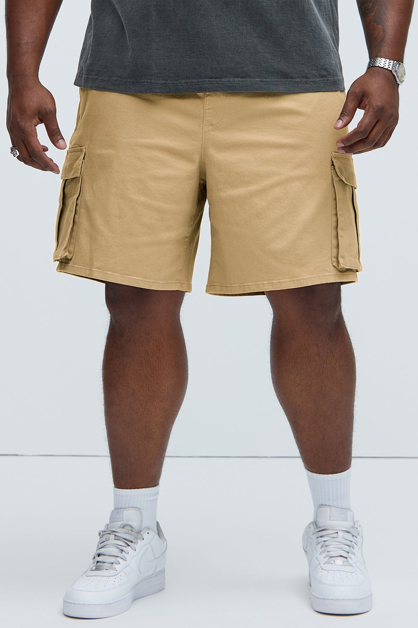 Twill Volley Cargo Shorts - Khaki