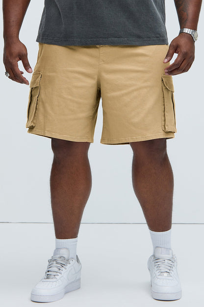 Twill Volley Cargo Shorts - Khaki