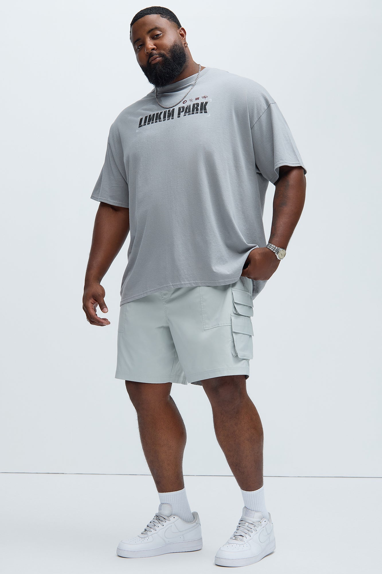 Catch Up Nylon Cargo Shorts - Grey