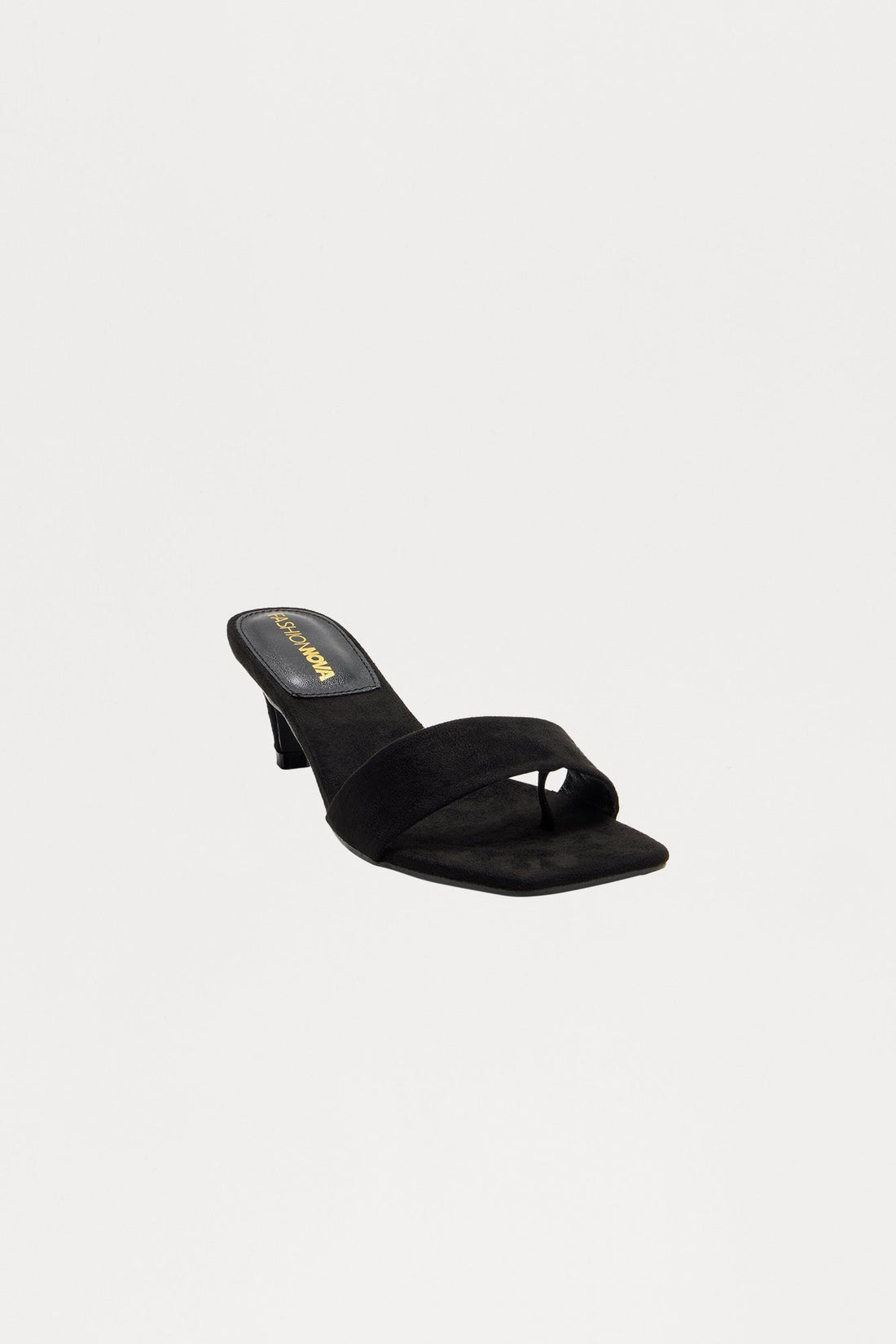 Fever Faux Suede Thong Mules - Black