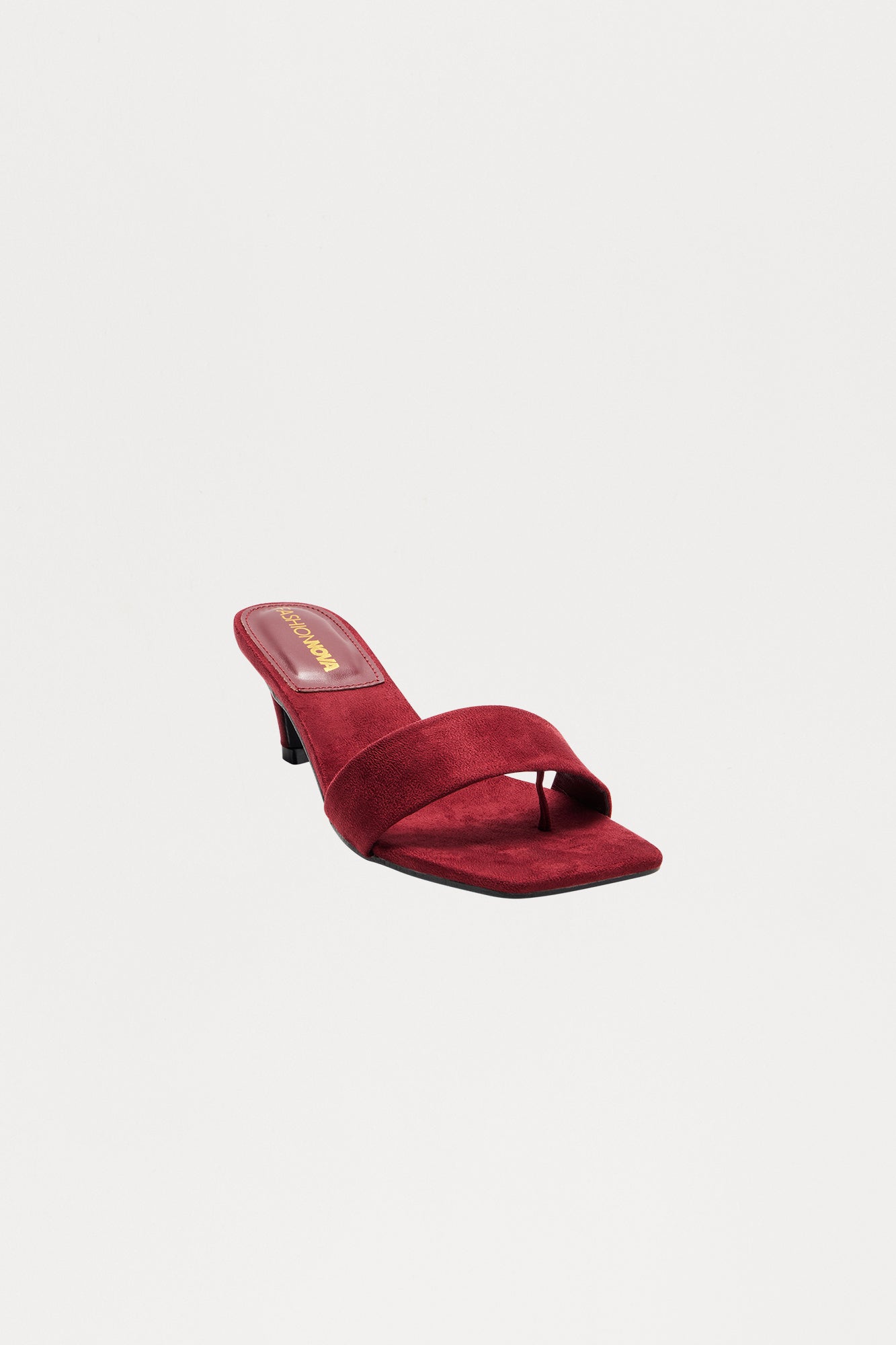 Fever Faux Suede Thong Mules - Red