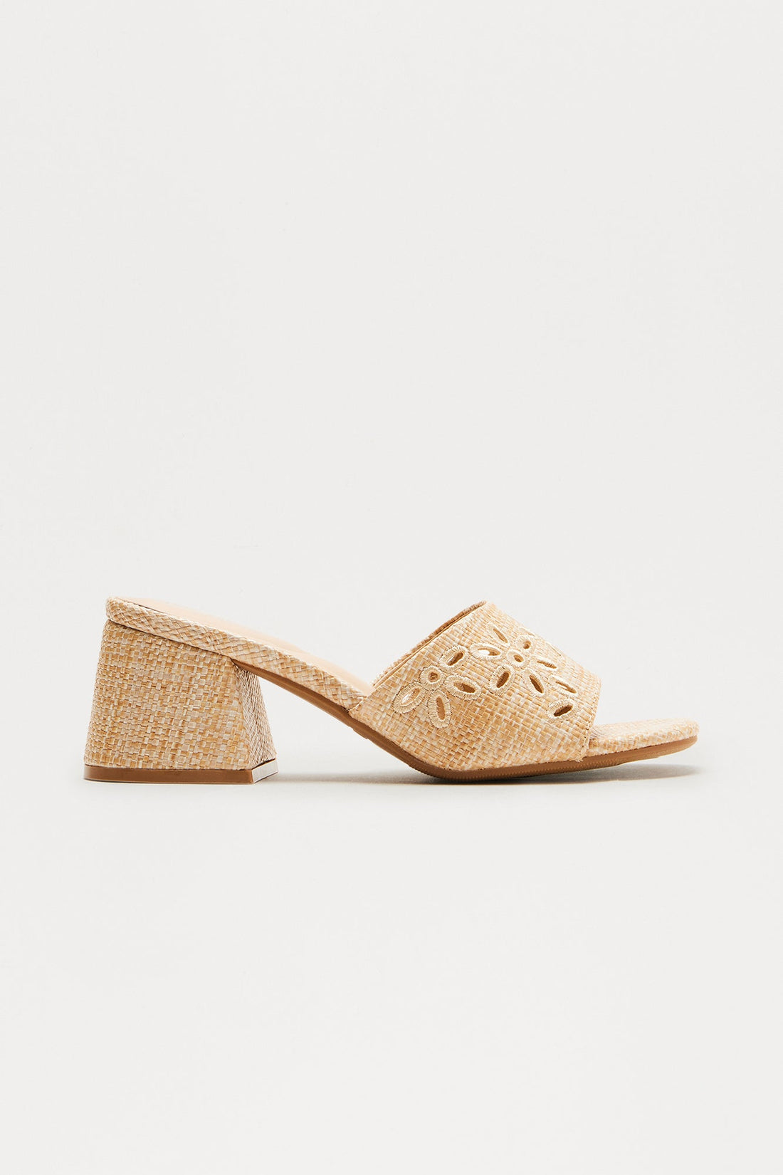 Ray Eyelet Mules - Beige