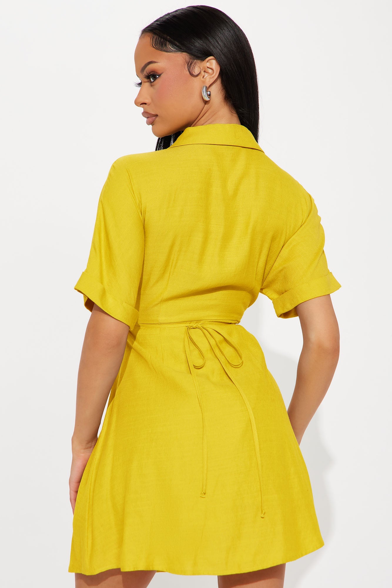 Penny Mini Shirt Dress - Mustard