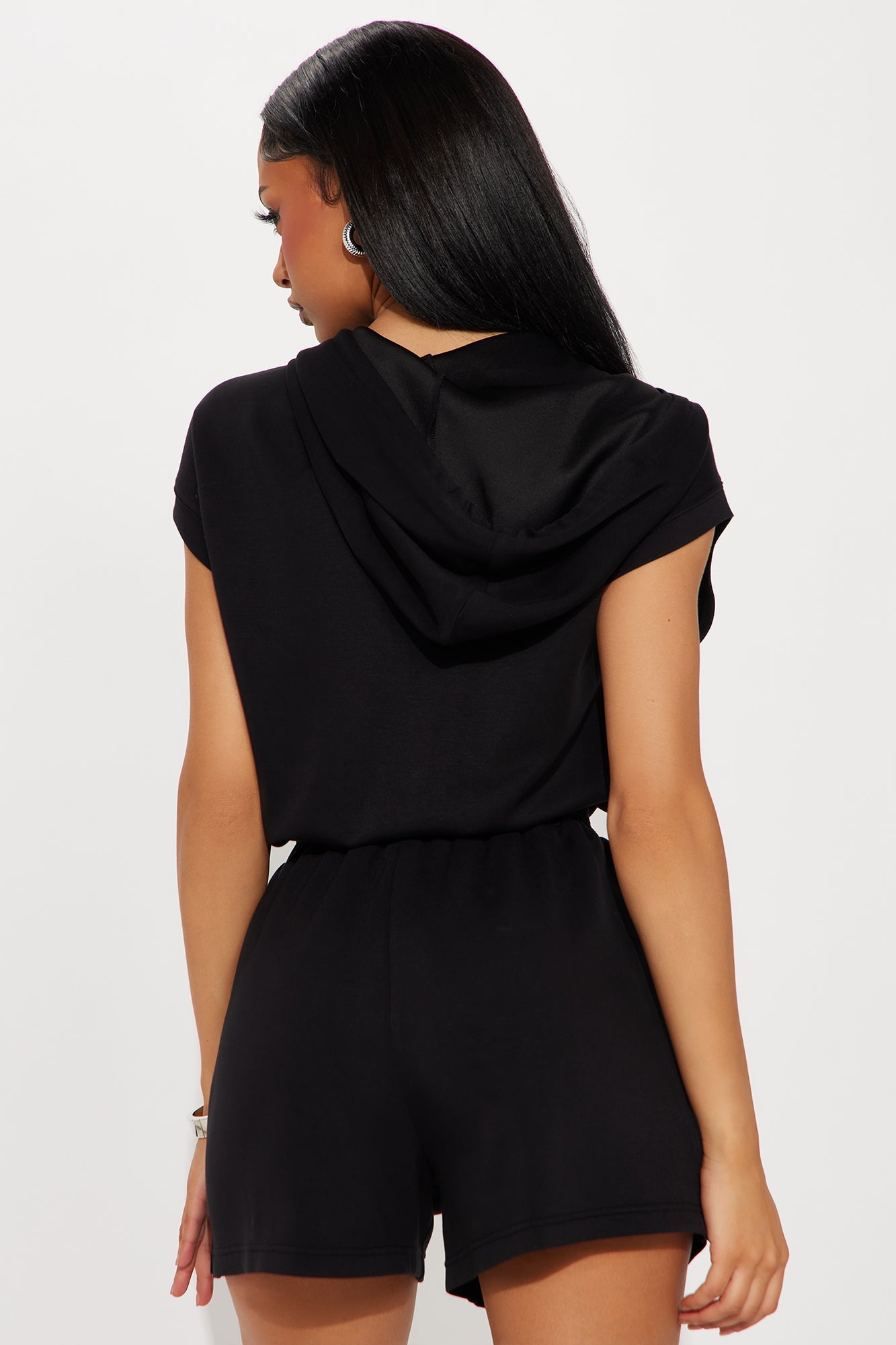 Running Errands Short Sleeve Romper - Black