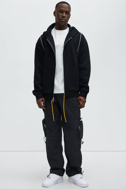Act Like Homie Nylon Drawstring Cargo Pants - Black
