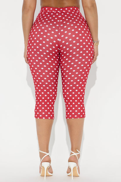 Light Stroll Polka Dot Capri Legging - Red