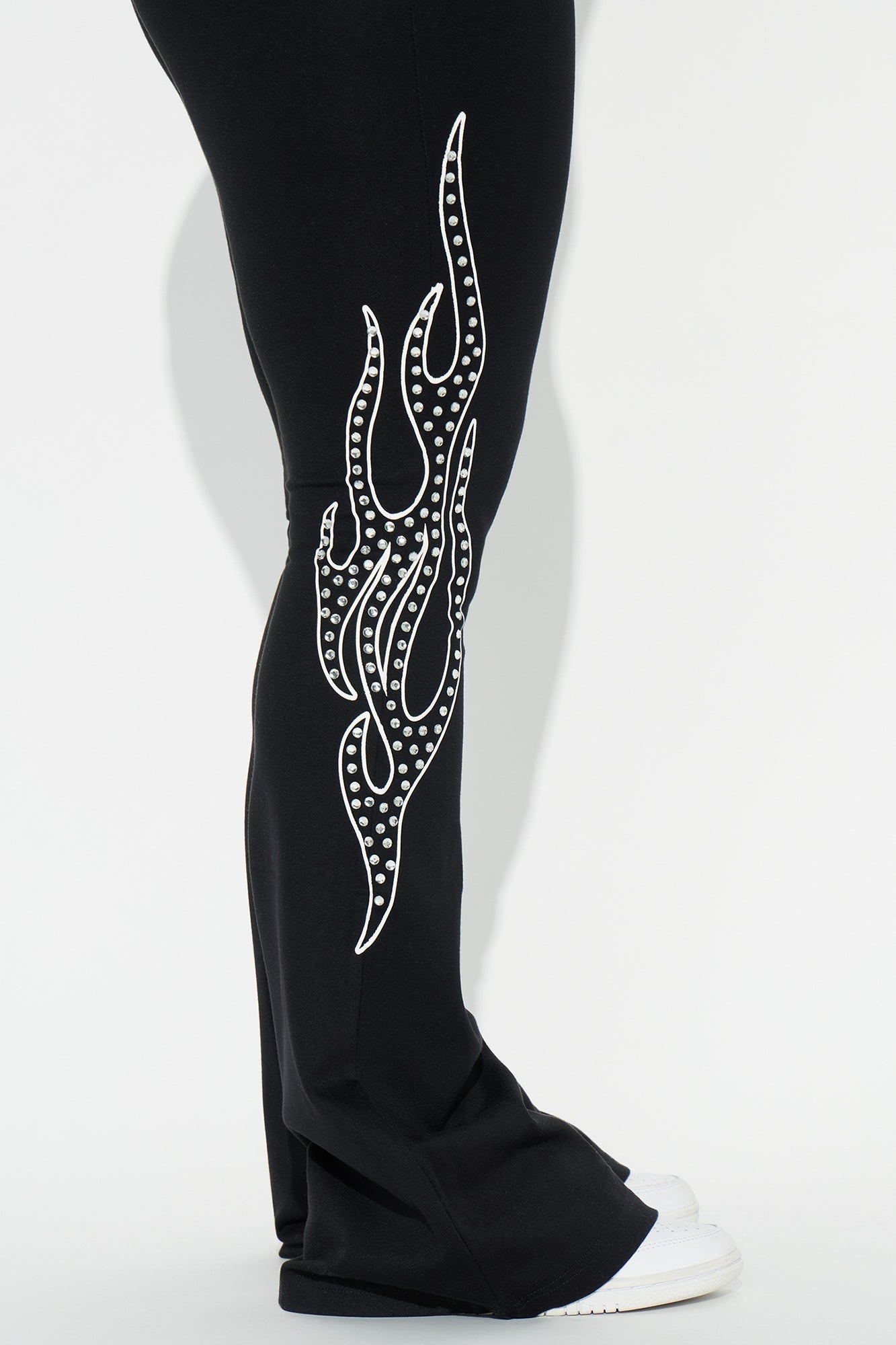 Von Dutch Fire Racer Rhinestone Flared Pant - Black