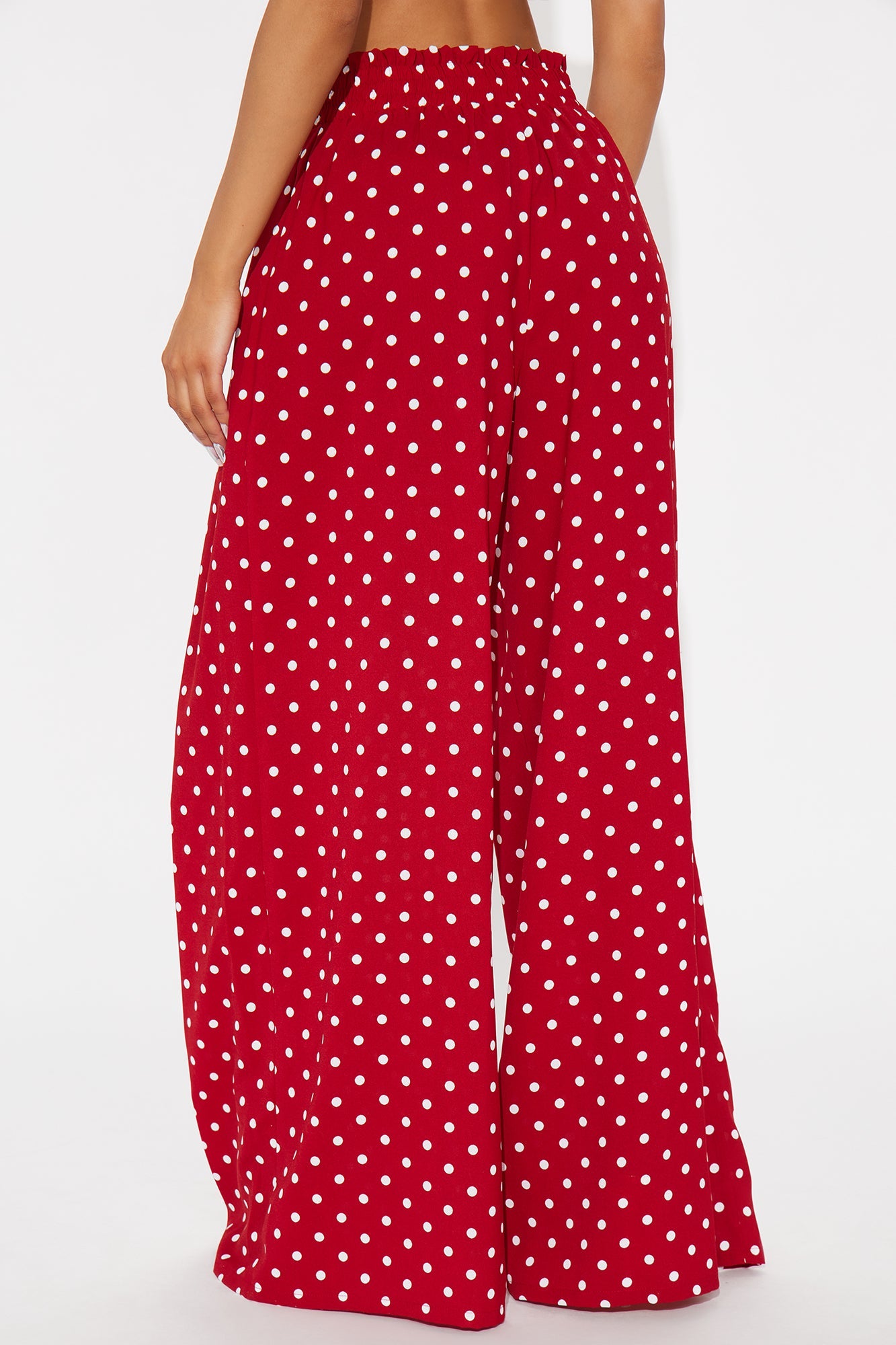 Ella Polka Dot Wide Leg Pant - Red/White