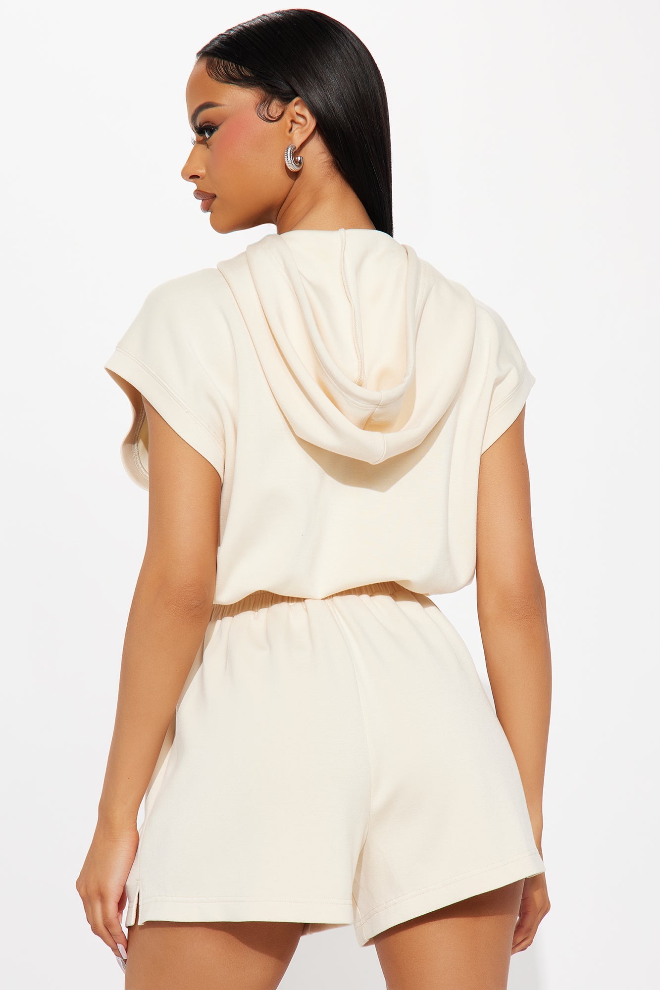Running Errands Short Sleeve Romper - Cream