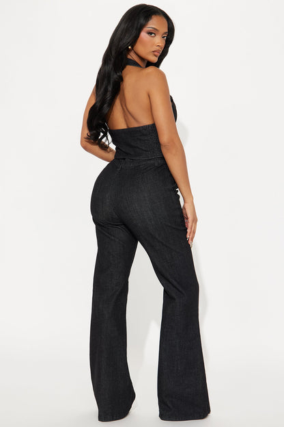The Sabrina Vest Pant Set - Dark Wash