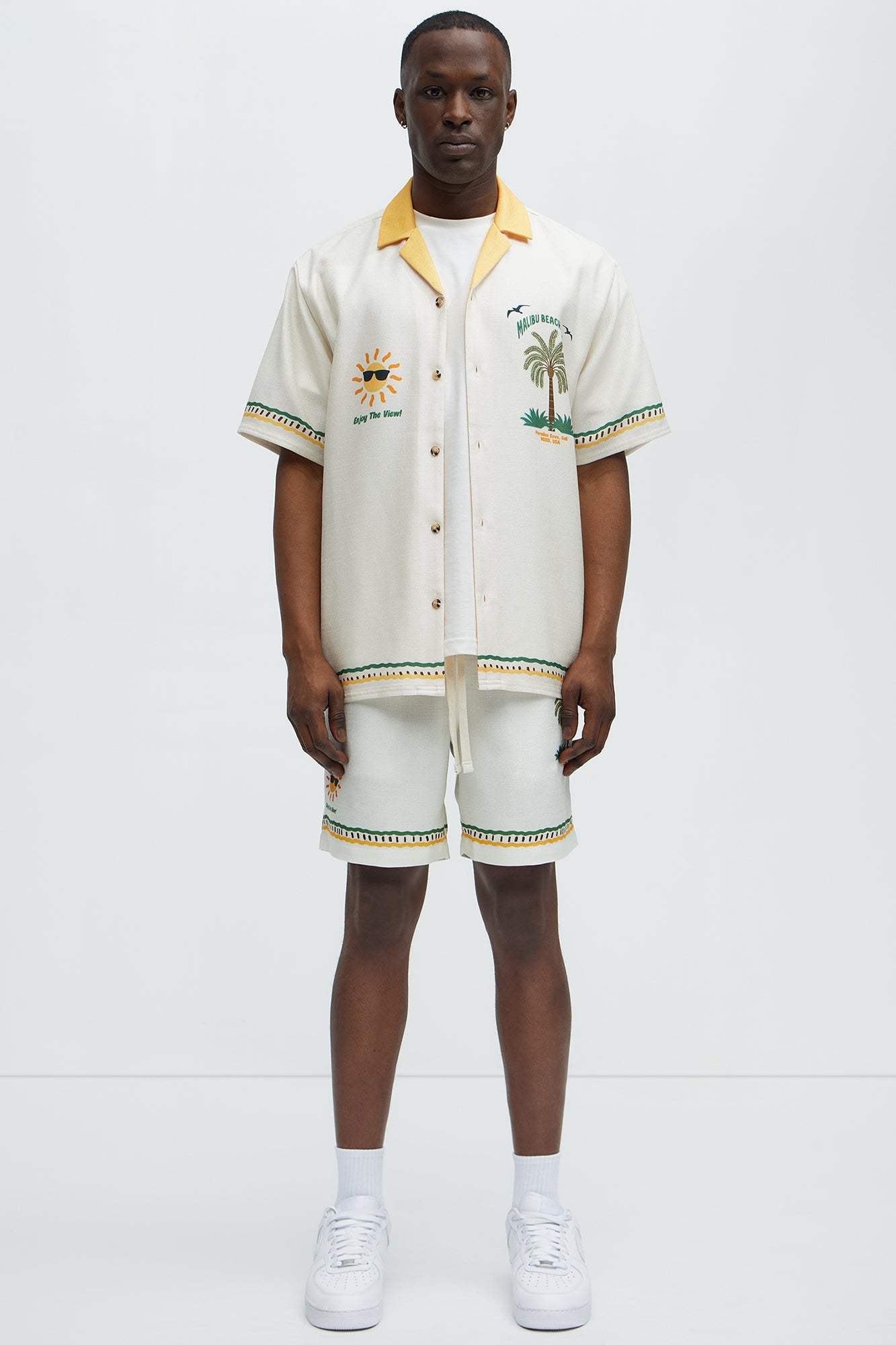 Malibu Beach Shirt - Ivory/combo