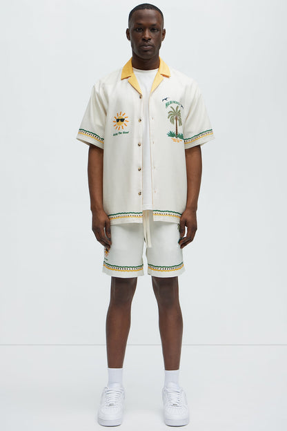 Malibu Beach Shirt - Ivory/combo