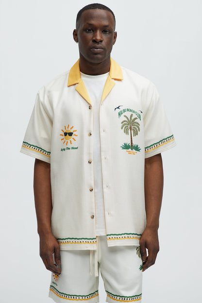 Malibu Beach Shirt - Ivory/combo