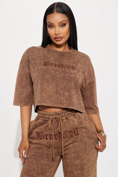 The Brooklyn Way Washed Tee - Brown Combo