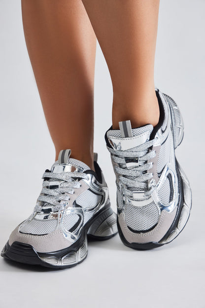 Right Direction Platform Sneakers - Silver