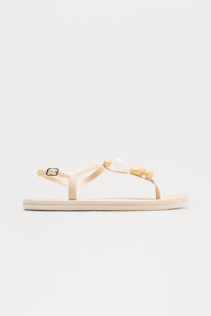 Blue Water Stone Sandals - Ivory