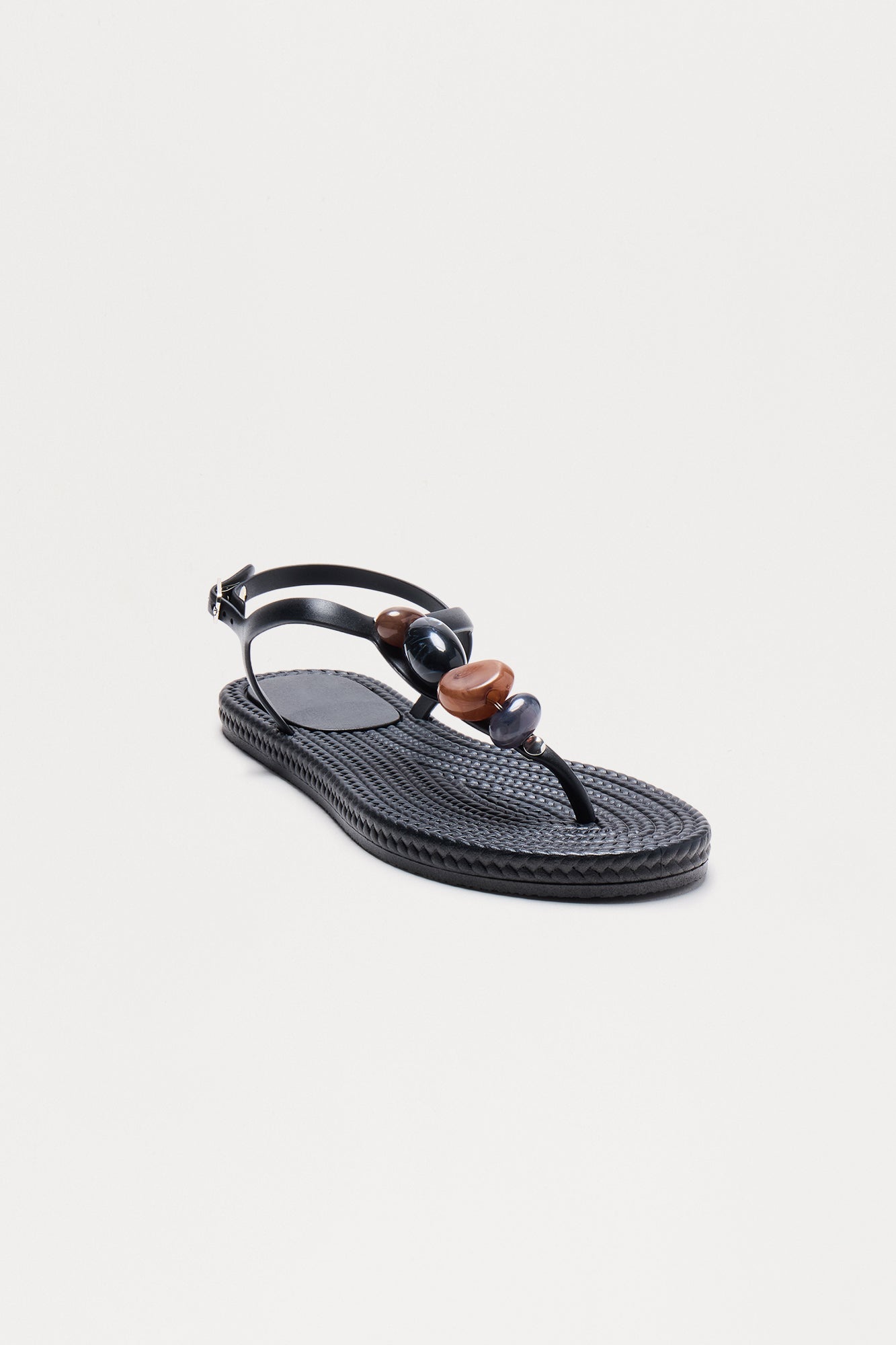 Blue Water Stone Sandals - Black