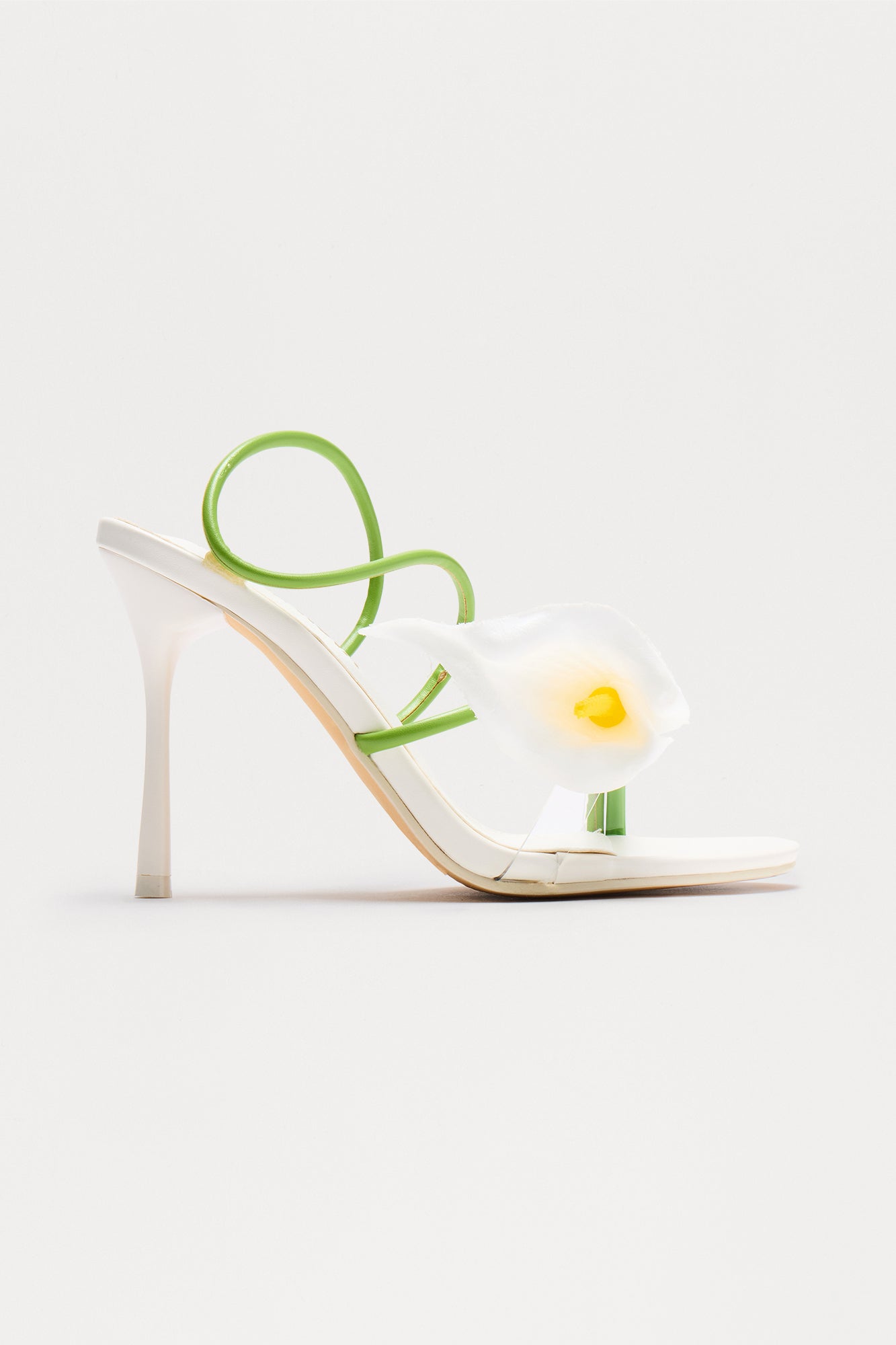 Resort Flower Slingback Heels - Cream