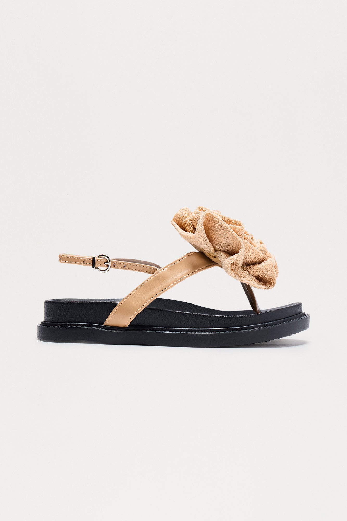 Naylor Flower Slingback Slides - Nude