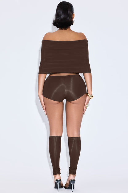 Ayden 3 Piece Double Lined Short Set - Chocolate