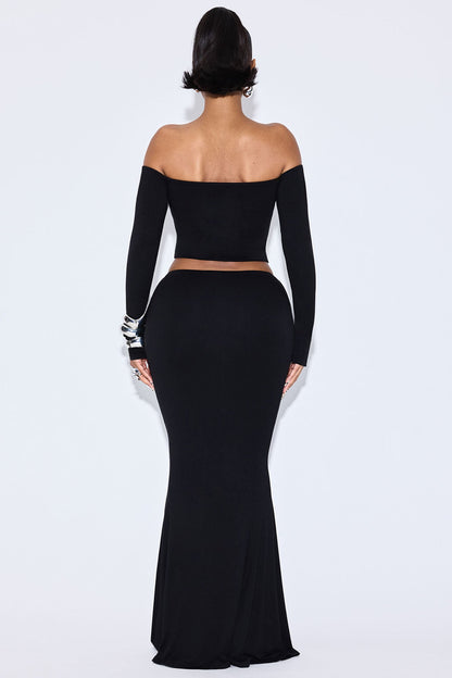 Quinn Maxi Skirt Set - Black
