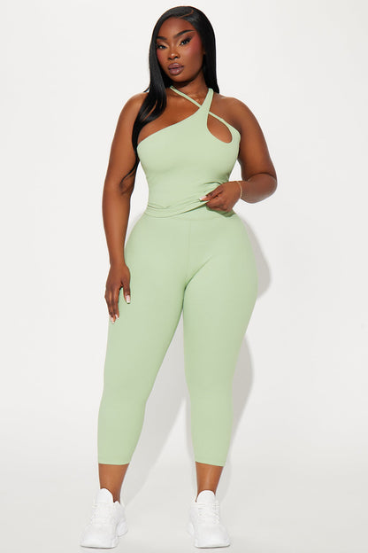 Flexibility Super Soft Capri Active Legging - Sage