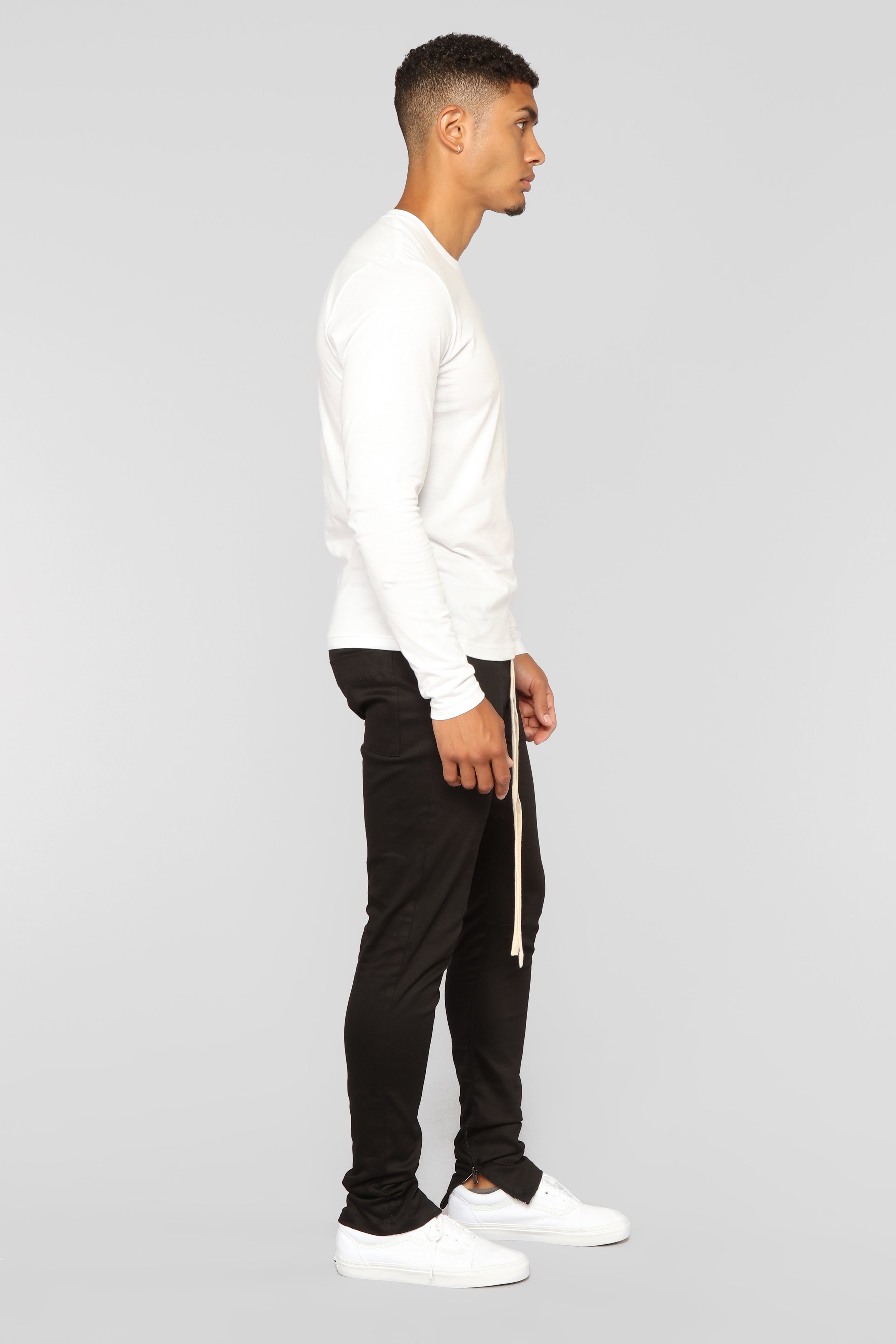 Essential Long Sleeve Crew Tee - White