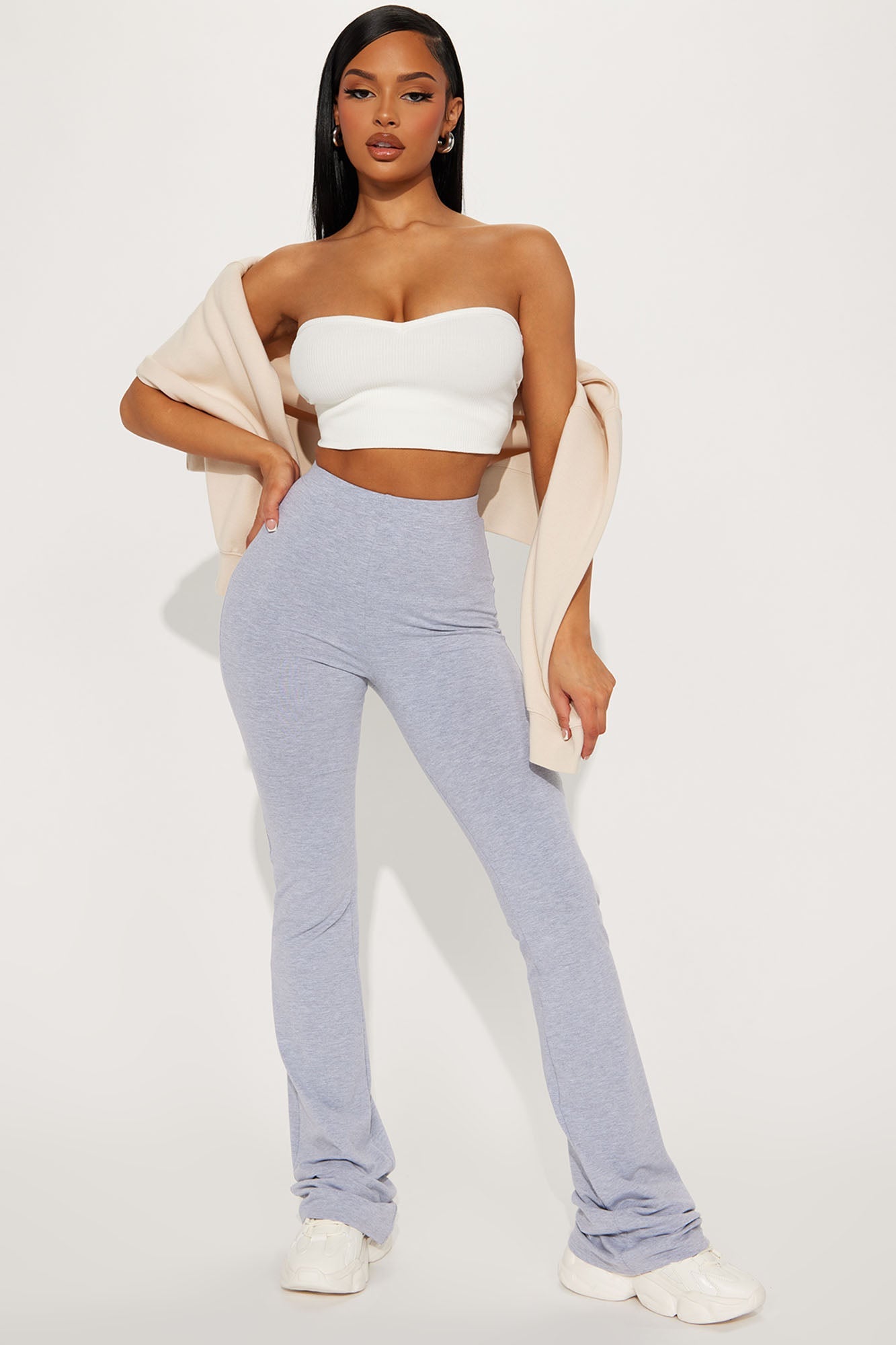 Tall Adriana Flare Pant - Heather Grey