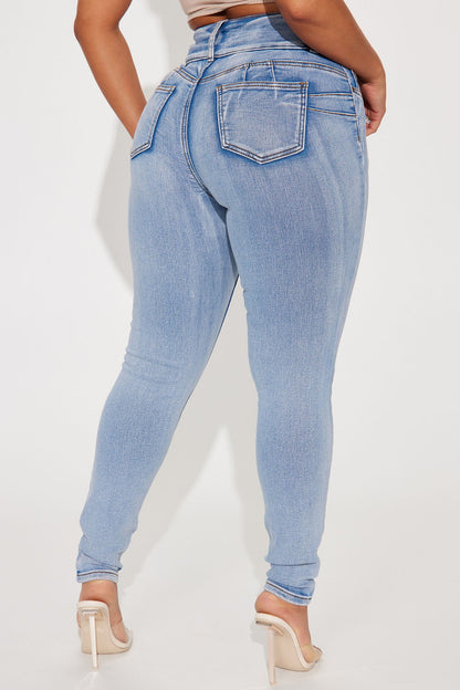 Baby Got Back Booty Lifting Jeans - Light Blue Wash